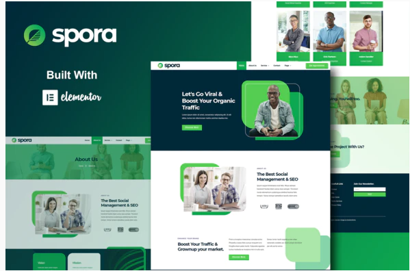 Spora - Digital Agency & Creative Elementor Template Kits