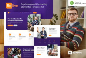 Relive - Psychology & Counseling Elementor Template Kit