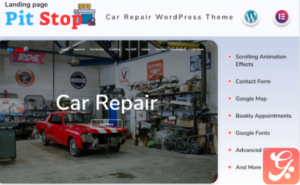 Pit Stop - Car Repair Landing page WordPress Theme