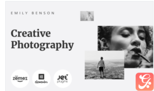 Emily Benson - Photography One page Black&White WordPress Elementor Theme