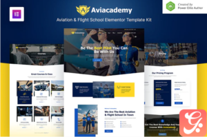Aviacademy – Aviation & Flight School Elementor Template Kit