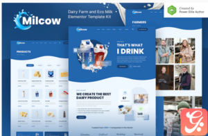 Milcow – Dairy Farm & Eco Milk Elementor Template Kit