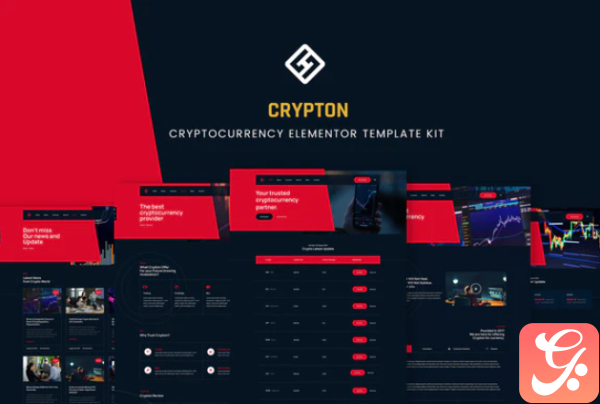 Crypton Cryptocurrency Elementor Template Kit