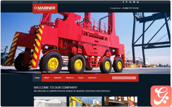 Mariner Construction Company Clean Responsive HTML Website Template
