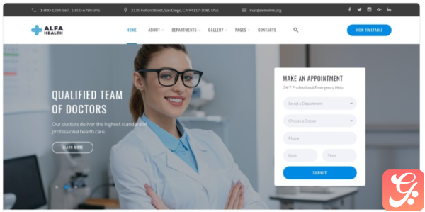 Alfa Health Doctor Multipage HTML Modern Website Template