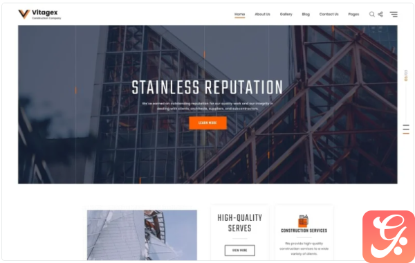 Vitagex Construction Company Multipage Modern HTML Website Template