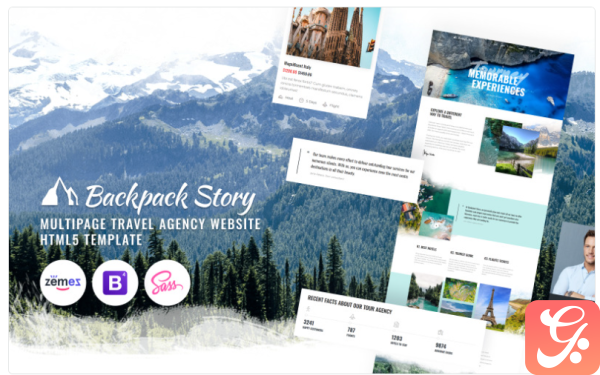 Backpack Story Online Travel Agency Website Template
