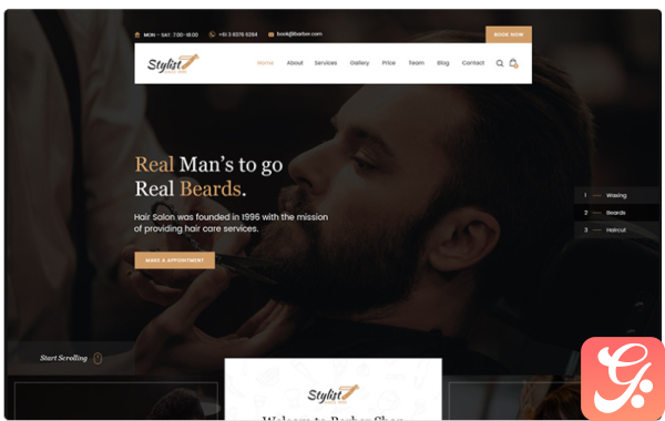 Stylist Hair Salon Bootstrap Html Website Template