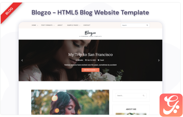 Blogzo HTML5 Blog Website Template