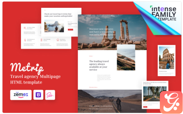 Metrip Travel Agency HTML Website Template