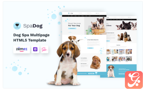 SpaDog Dog Grooming Salon Website Template