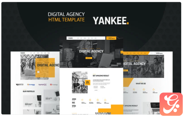 Yankee Digital Agency HTML5 Website Template