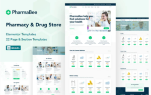 PharmaBee - Pharmacy & Drug Store Website Elementor Template Kit