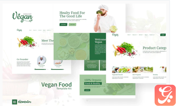Vegan Restaurant Elementor Template Kit