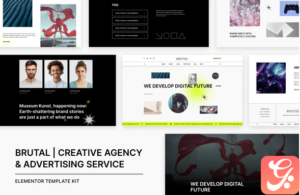 Brutal | Creative Agency & Advertising Service Elementor Template Kit