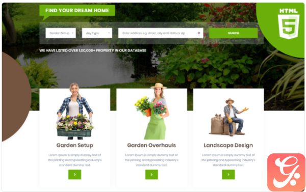 Gardenia Gardening and plantation HTML5 Website Template