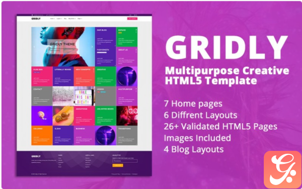 Gridly Multipurpose Creative HTML5 Website Template