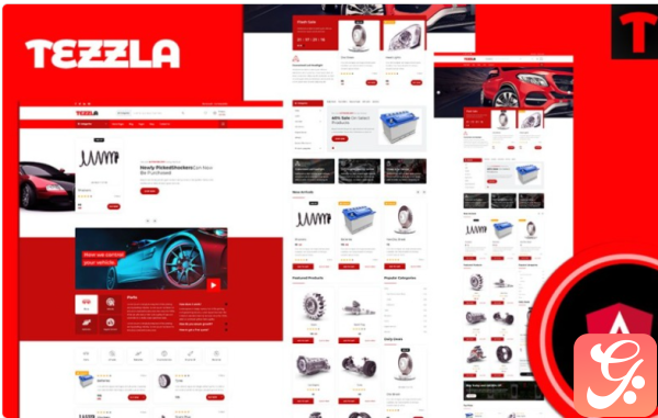 Tezzla Automobile Car accessories Shop Angular Website Template