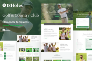 18Holes - Golf & Country Club Website Elementor Template Kit