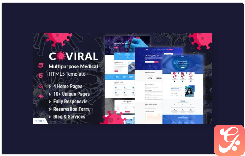 Coviral | Coronavirus & COVID-19 Prevention Website Template 1.0