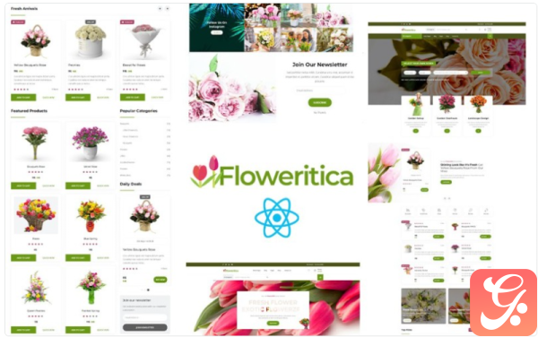 Floristica Flowers and Roses React JS Website Template