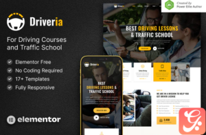 Driveria – Driving Course & Traffic School Elementor Template Kit