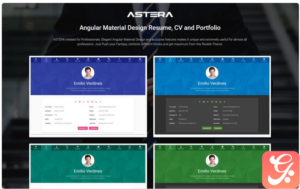 Astera - Resume, CV and Portfolio Angular Material Design Website Template 1.0