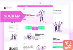 Sogram - Social Media Marketing Agency Elementor Template Kit