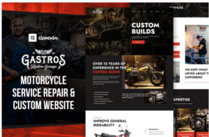 Gastros Garage - Motorcycle Service Repair Elementor Template Kit