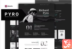 Pyro - Writer Portfolio Elementor Template Kit