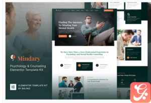Mindary – Psychology & Counseling Elementor Template Kit