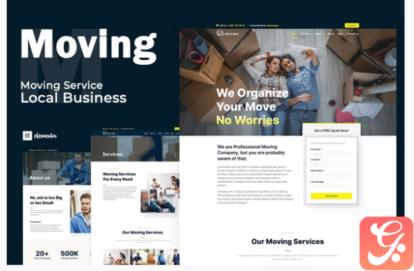 Moving Service Local Business Elementor Template Kit