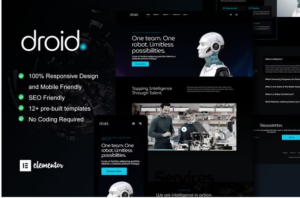 Droid - Robotics & Technology Services Elementor Template Kit