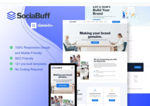 SociaBuff - Social Media & Digital Agency Elementor Template Kit