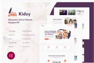 Kidzy | Elementary School Elementor Template Kit