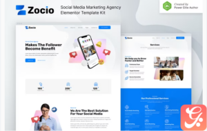 Zocio – Social Media Marketing Agency Elementor Template Kit
