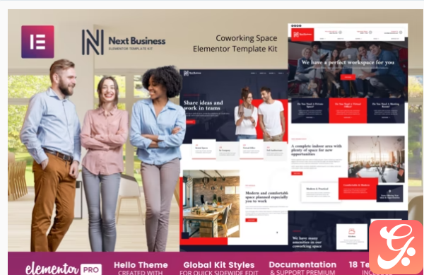 Next Business Coworking Space Elementor Template Kit