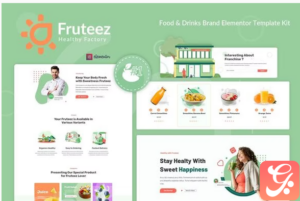 Fruteez - Healthy Food & Drinks Brand Elementor Template Kit