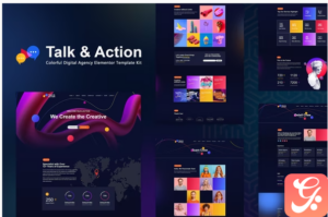 Talk & Action - Colorful Digital Agency Elementor Template Kit