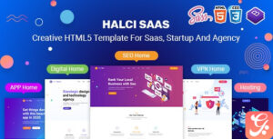HalciSaas - Creative HTML5 Template for Saas, Startup & Agency