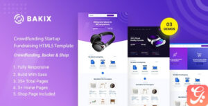 Bakix – Crowdfunding Startup Fundraising HTML5 Template