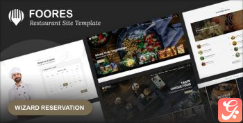 01 foores restaurant site template.  large preview