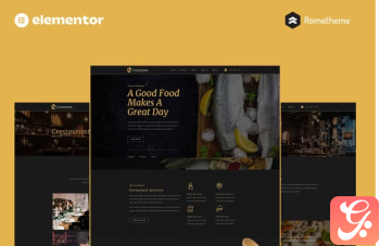 Crestaurant Elegant Restaurant Pro Full Site Template Kit