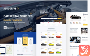 Autodrive Car Rental Dealer Elementor Template Kit