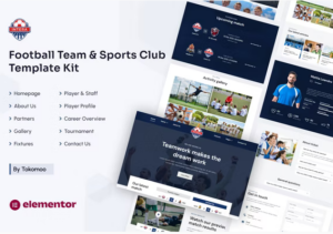 Intera Football Team Sports Club Elementor Template Kit