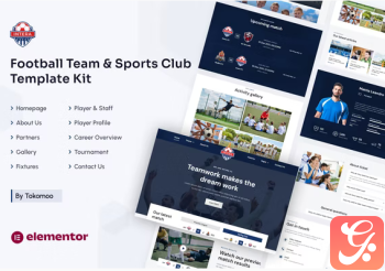 Intera Football Team Sports Club Elementor Template Kit