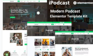 iPodcast Modern Podcast Elementor Template Kit