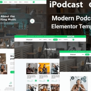 iPodcast Modern Podcast Elementor Template Kit