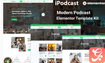 iPodcast Modern Podcast Elementor Template Kit