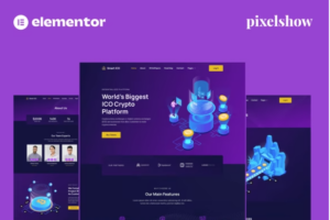 Smart ICO Crypto Currency Elementor Pro Full Site Kit
